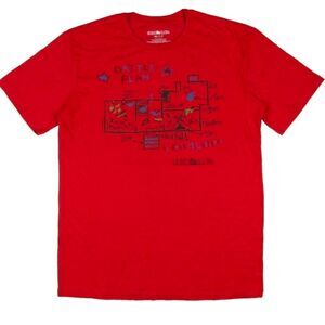 ☔️🔸️NWT Home Alone Red Kevin's Battle Plan Short Sleeve Shirt Men's XLarge